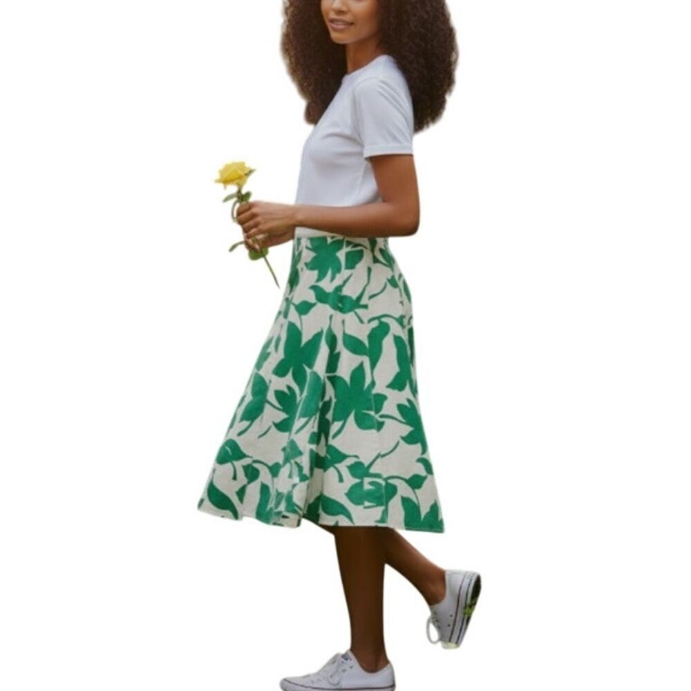 Banana Republic Vintage Floral Linen Blend Skirt size 4